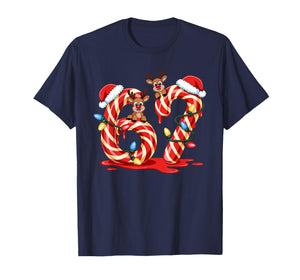 Melting Candy Cane 67 Christmas Design Santa Hat Holiday T-Shirt