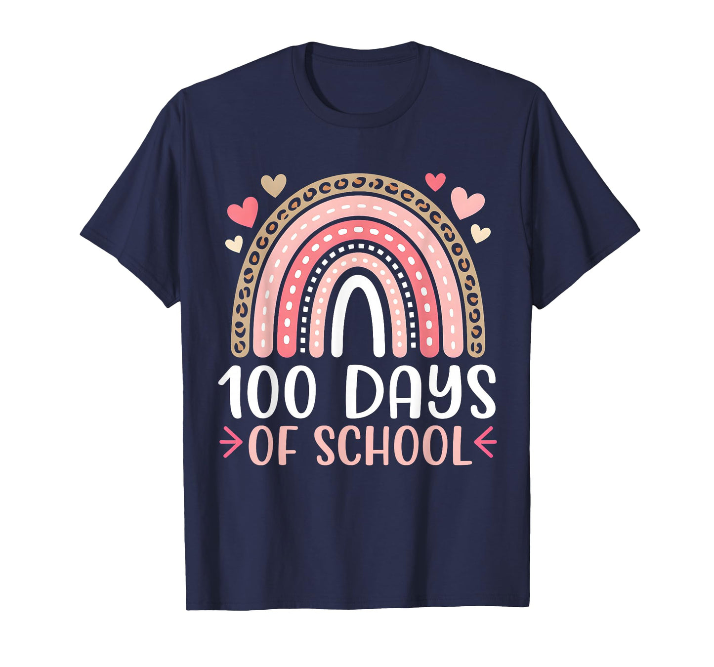 100 Days of School Rainbow 100th Day of School Teacher Girls T-Shirt