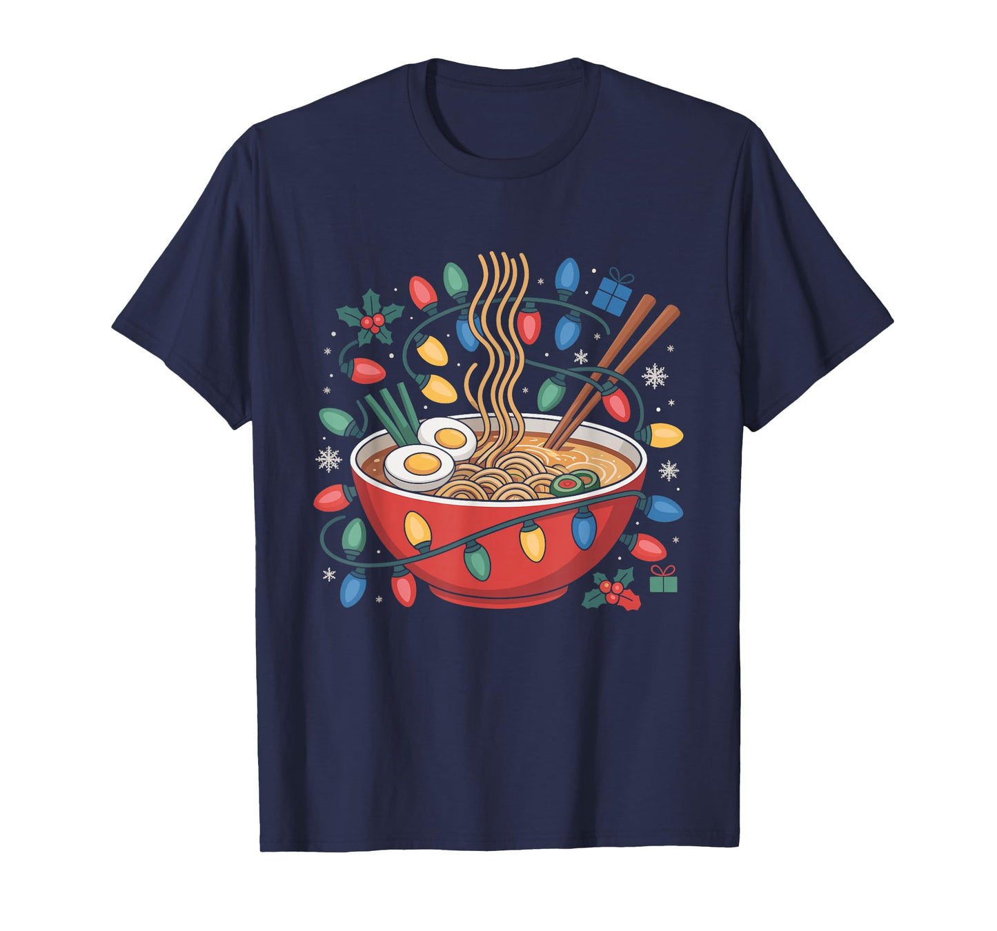 Kawaii Ramen Noodles Christmas Pajamas Xmas Pajamas Holiday T-Shirt