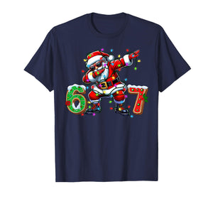 67 Six Seven Funny Dabbing Santa Christmas 6 7 Meme Men Kids T-Shirt