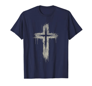 Vintage Retro Style Grunge Christian Cross T-Shirt