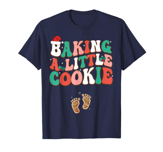 Baking A Little Cookie Cute Christmas Pregnancy Announcement T-Shirt