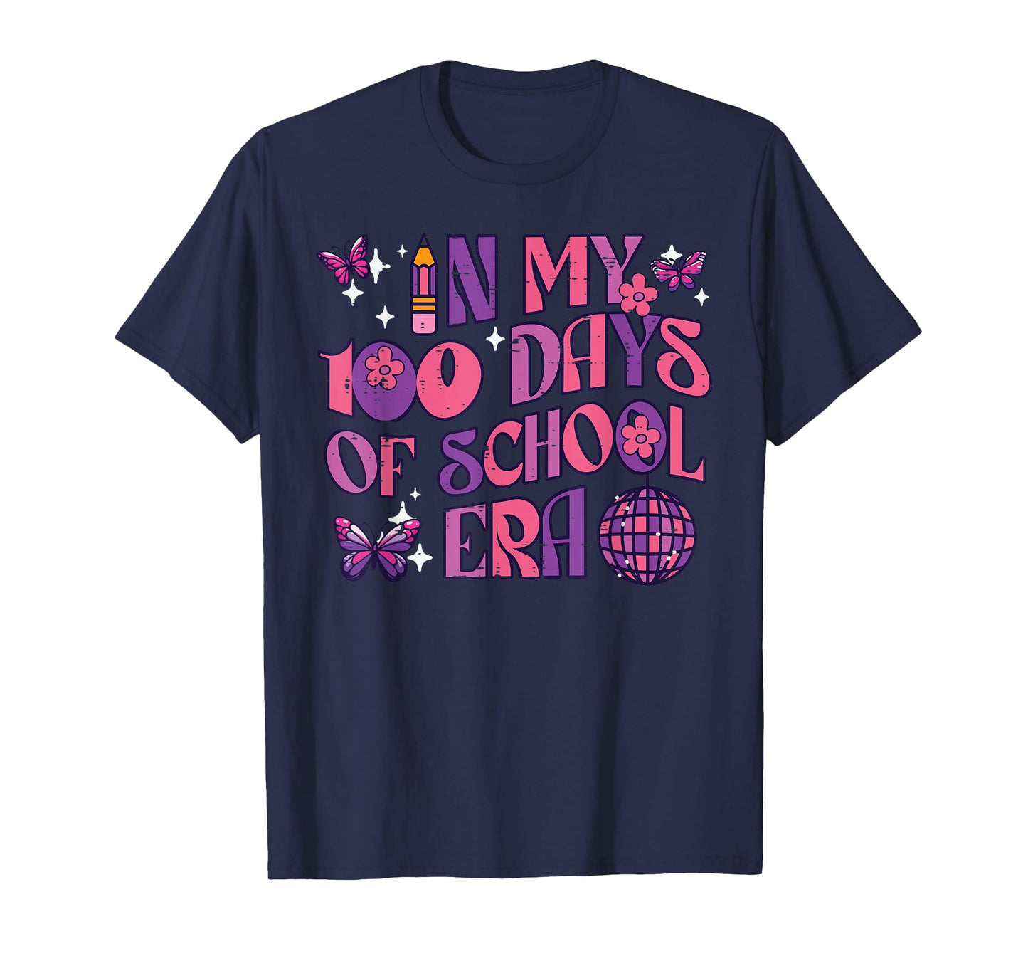in My 100 Days of School Era Retro 100th Day Women Girl Kids T-Shirt