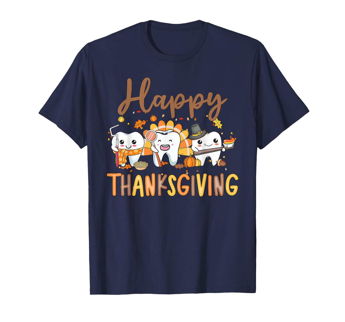 Funny Teeth Thanksgiving Dentist Turkey Dental Squad Gift T-Shirt