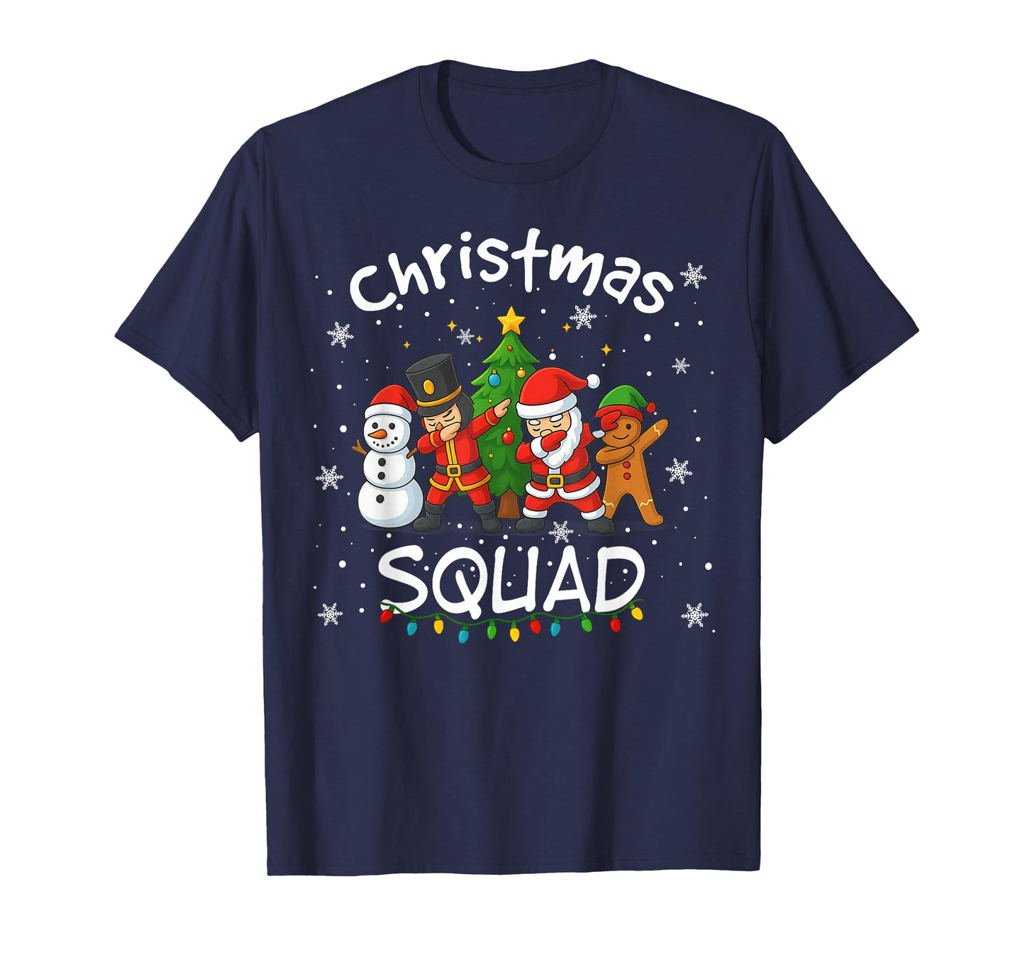 Christmas Squad Funny Matching Santa Reindeer Snowman Dab T-Shirt
