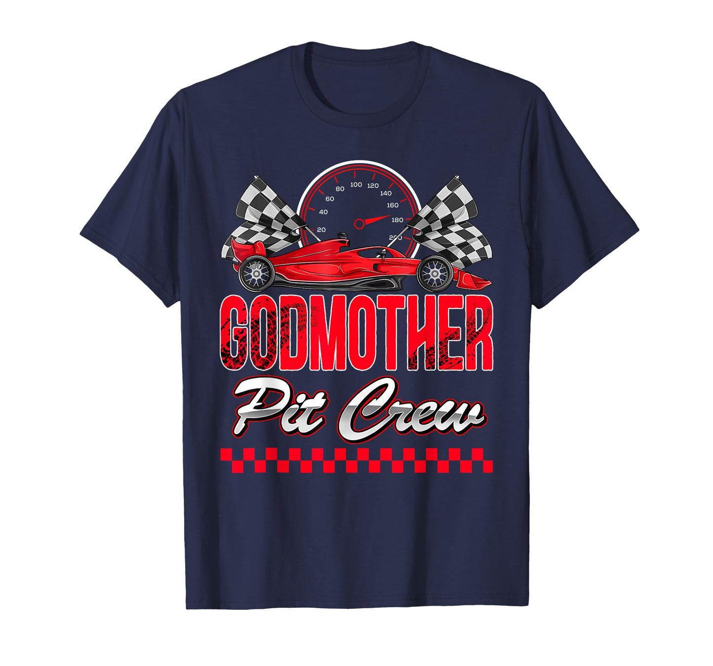 Godmother Pit Crew Racing Family Race Car Birthday Boy T-Shirt