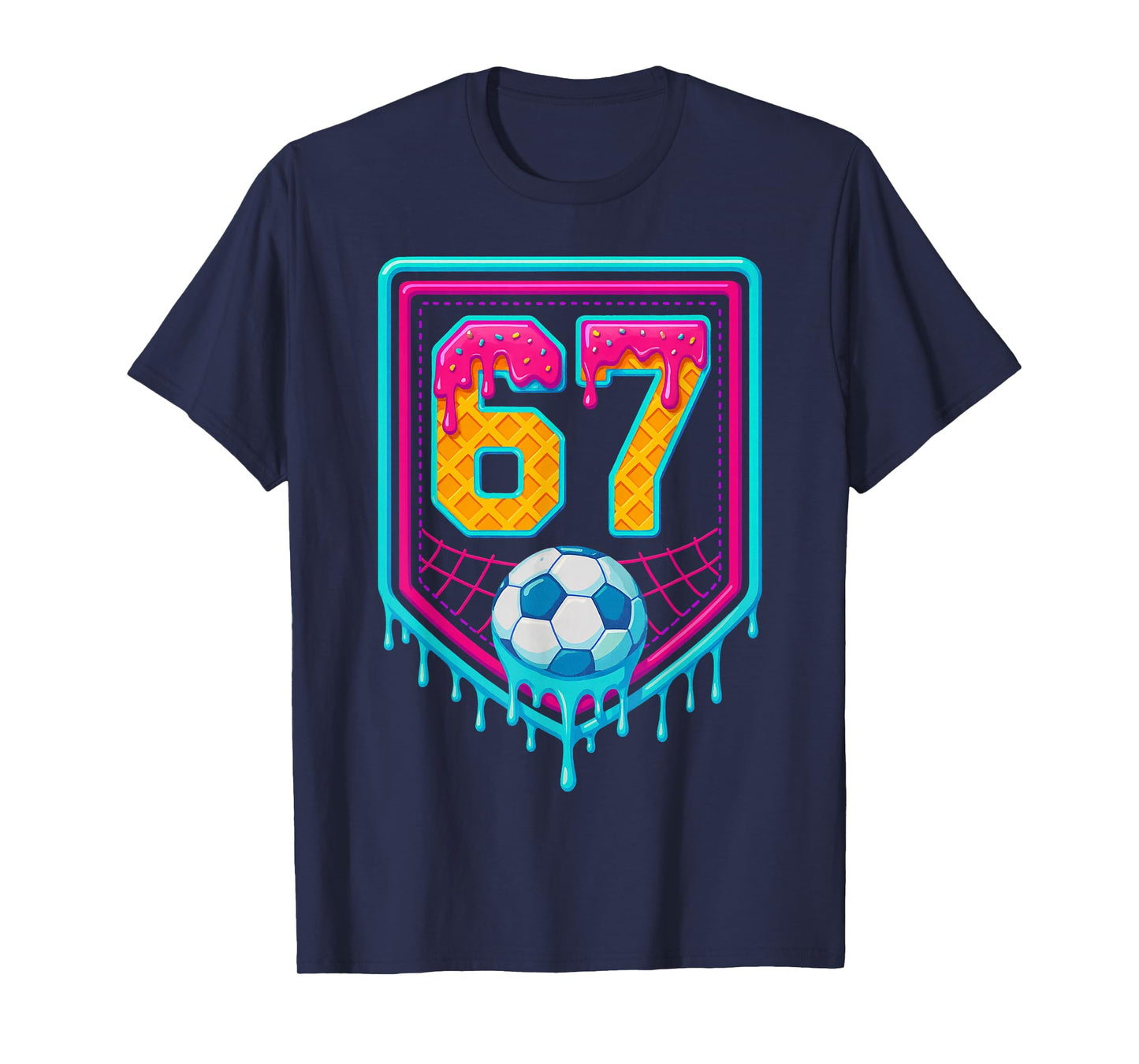 Soccer Drip Number 67 Soccer Player Six Seven Meme T-Shirt