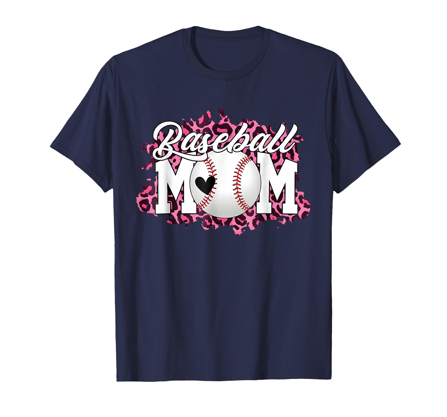 Baseball Mom Leopard Mama Game Day Mothers Day T-Shirt