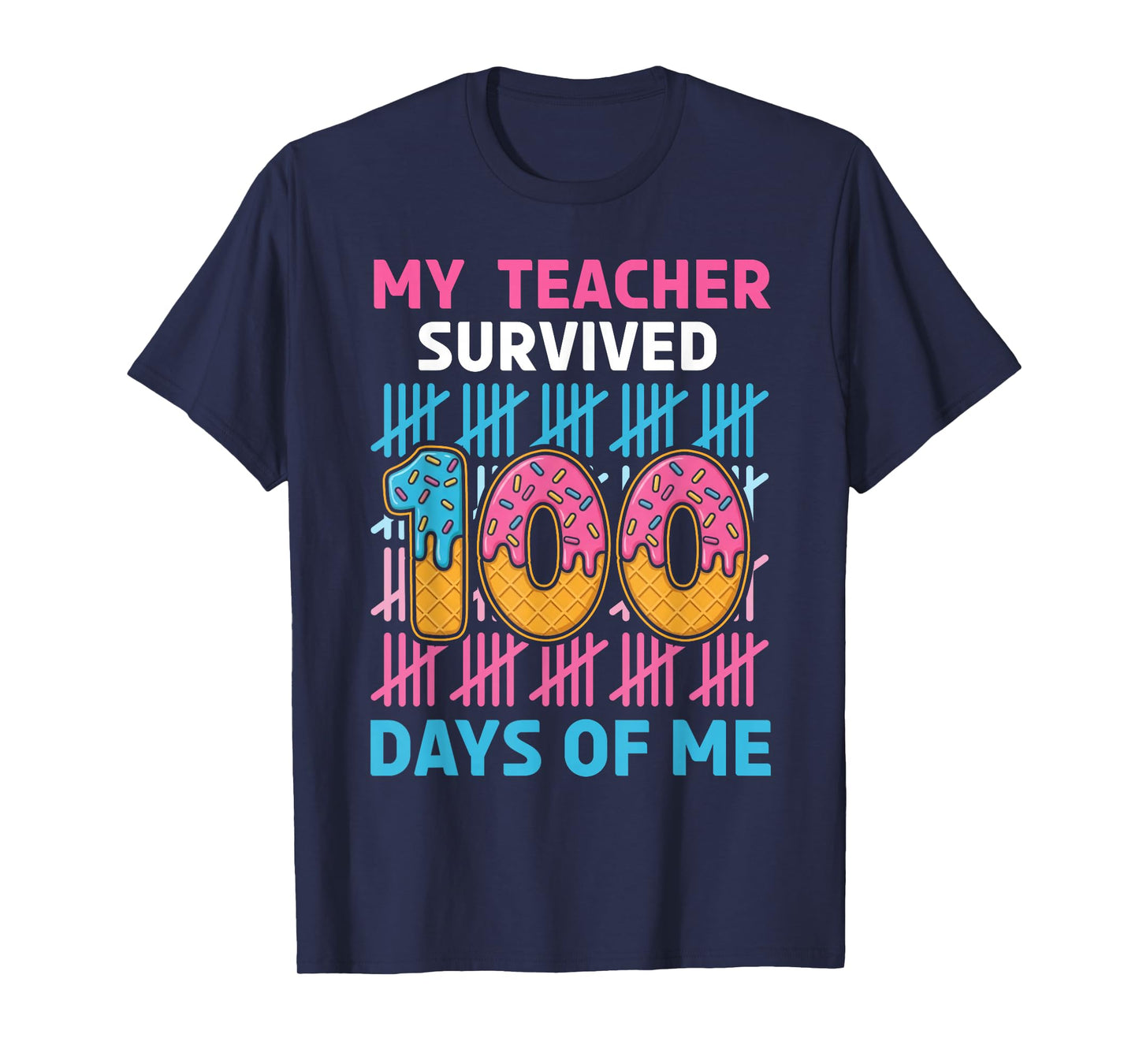 Funny School My Teachers Survived 100 Days of Me Student Kid T-Shirt