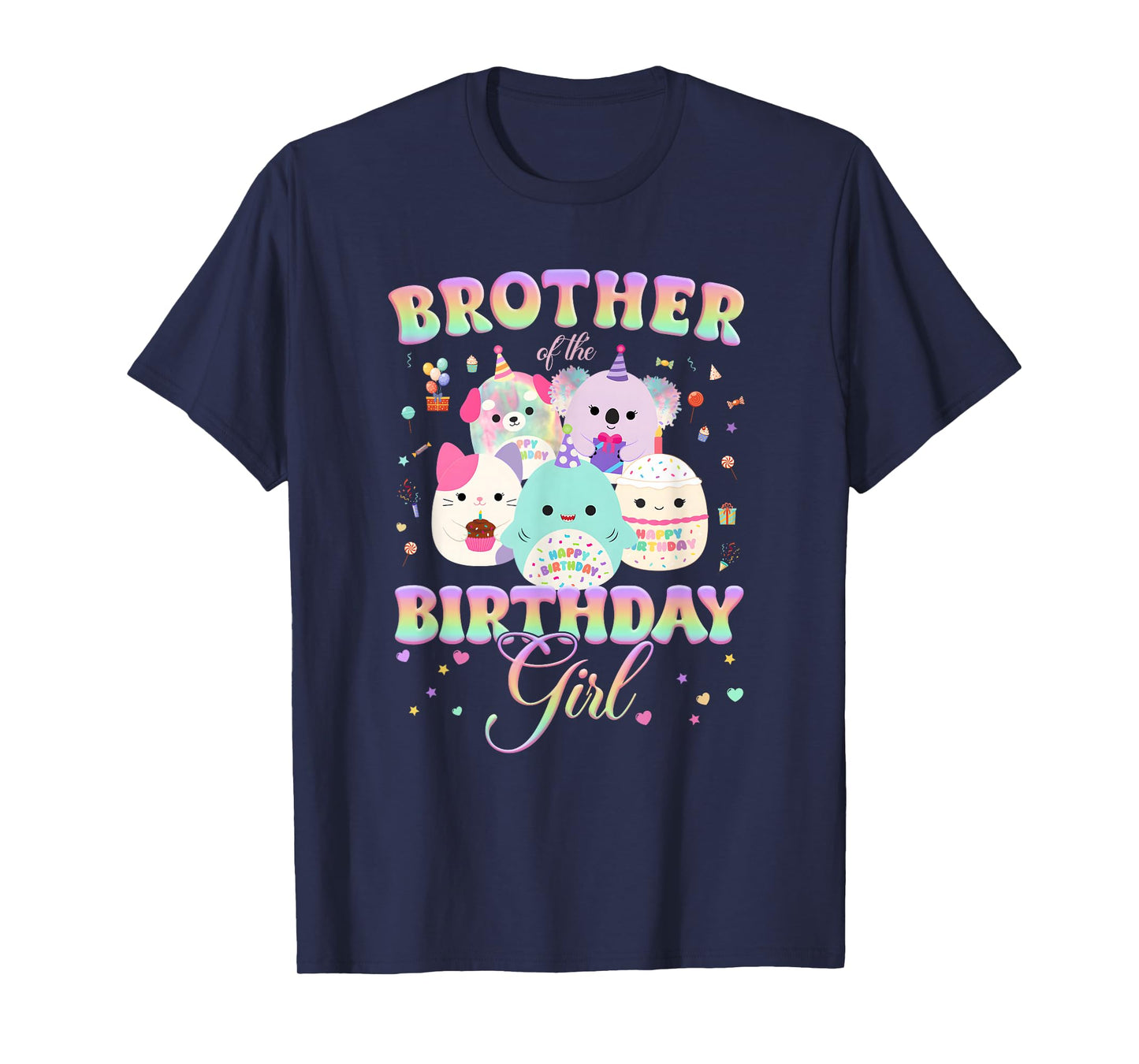 Birthday Family Squish Squad Brother of The Birthday Girl T-Shirt