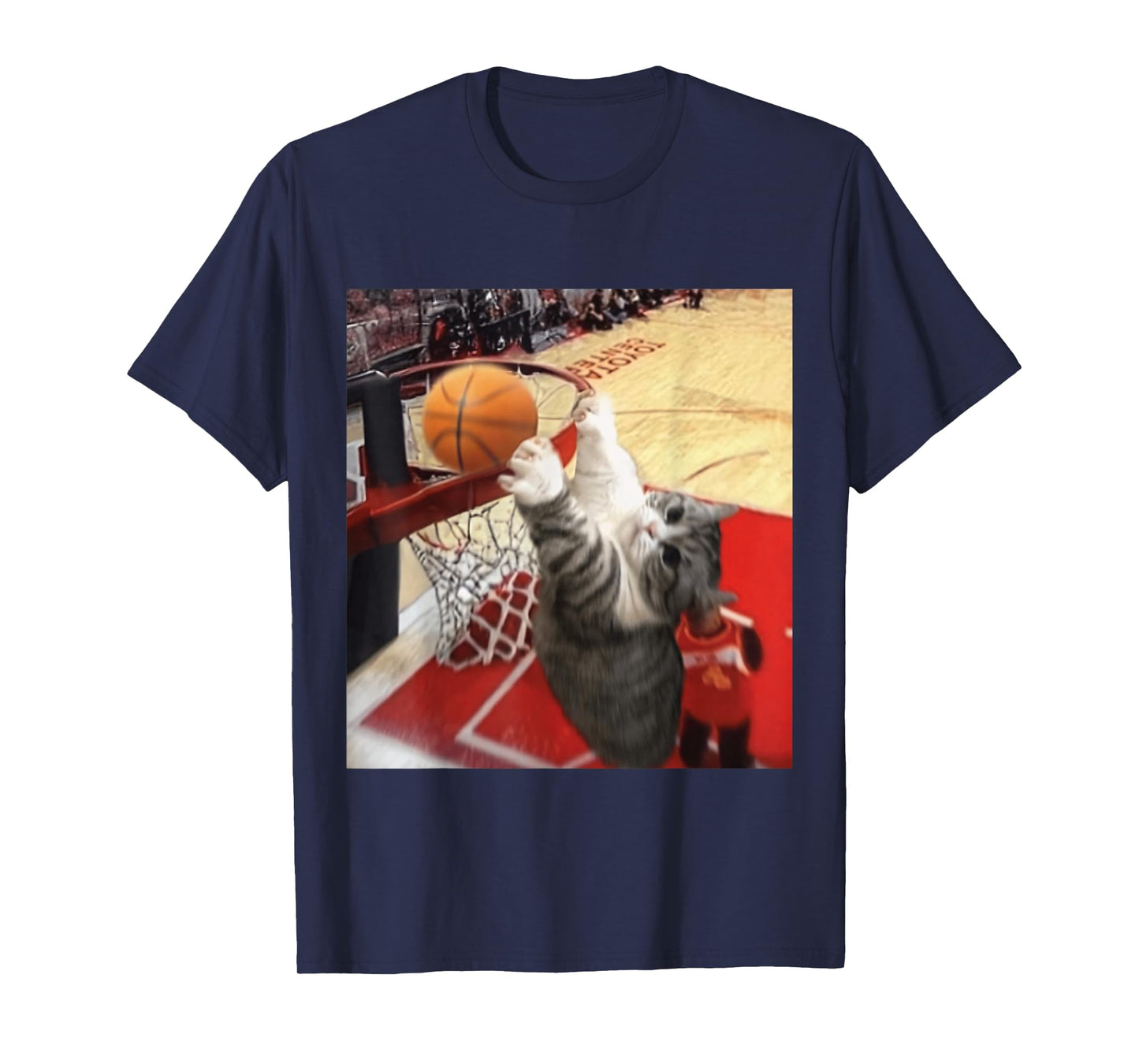 Vintage Funny Cat Dunking Basketball Meme Humor Cat Lovers T-Shirt