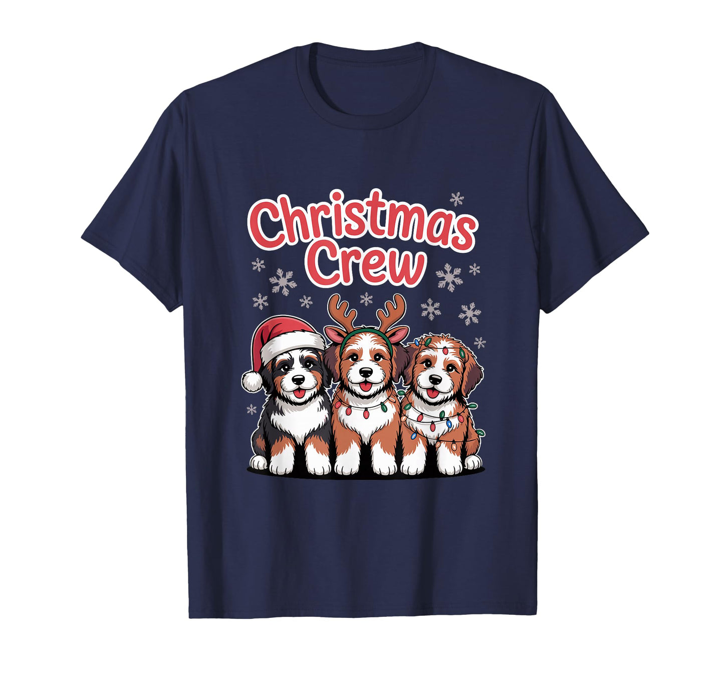 Christmas Crew Xmas Puppy Dog Funny Christmas Bernedoodle T-Shirt
