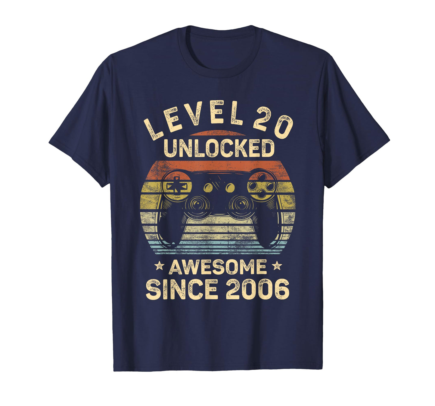 Level 20 Unlocked Awesome Since 2006 20th Birthday Gaming T-Shirt