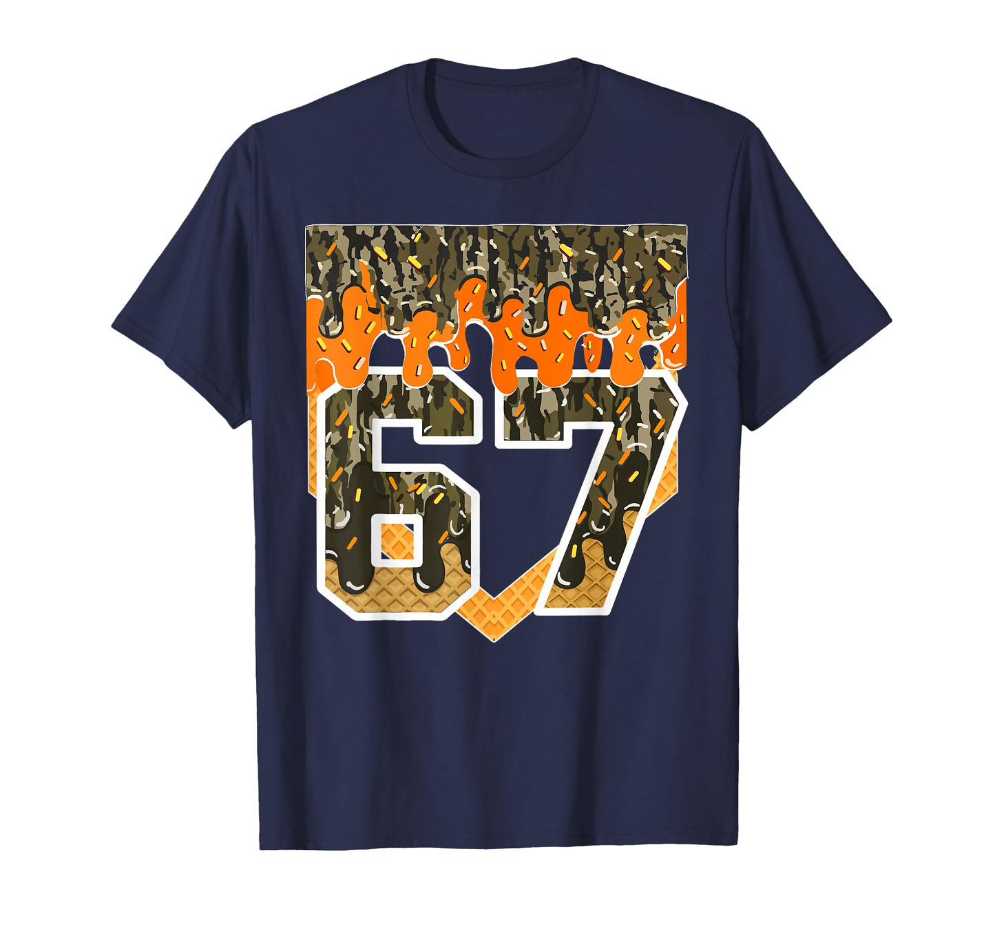 Baseball 67 Drip Boys Ice Cream Dripping Six Seven Camo Kids T-Shirt