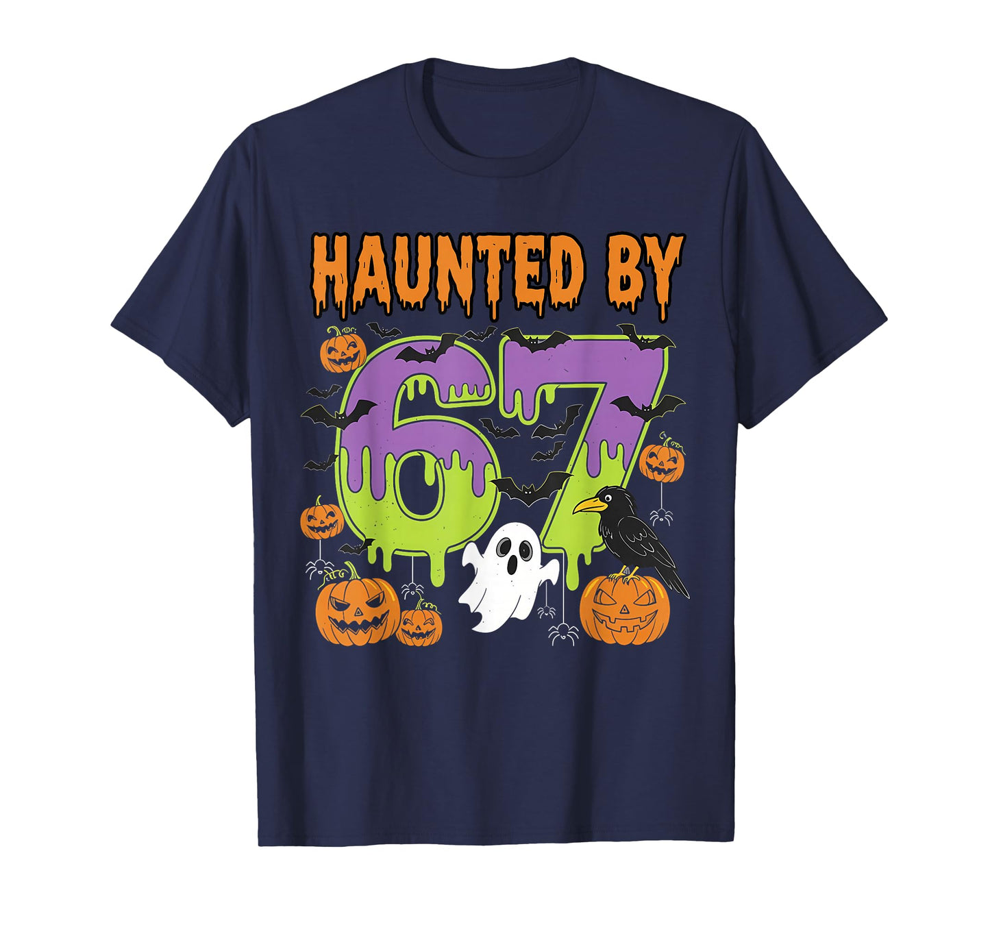 Haunted by 67 Funny Six Seven Meme 6 7 Halloween Costume Kid T-Shirt