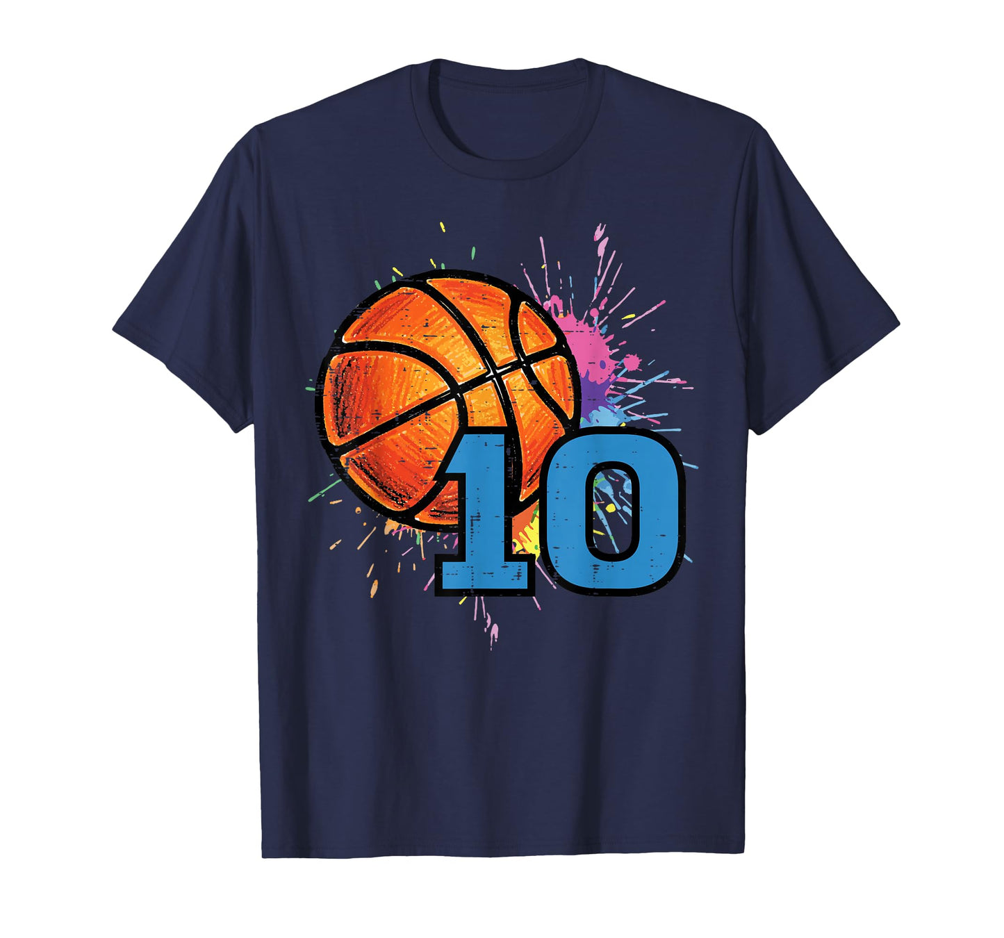 10th Birthday Basketball 10 Year Old Bday Player Boys Kids T-Shirt