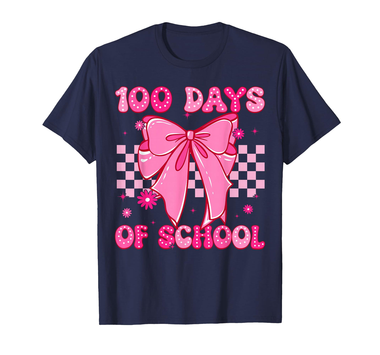 Coquette Bow 100th Day of School 100 Days Girls Women Kids T-Shirt