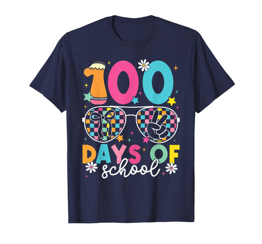 100th Day of School Sunglasses Coquette Bow 100 Days Girls T-Shirt