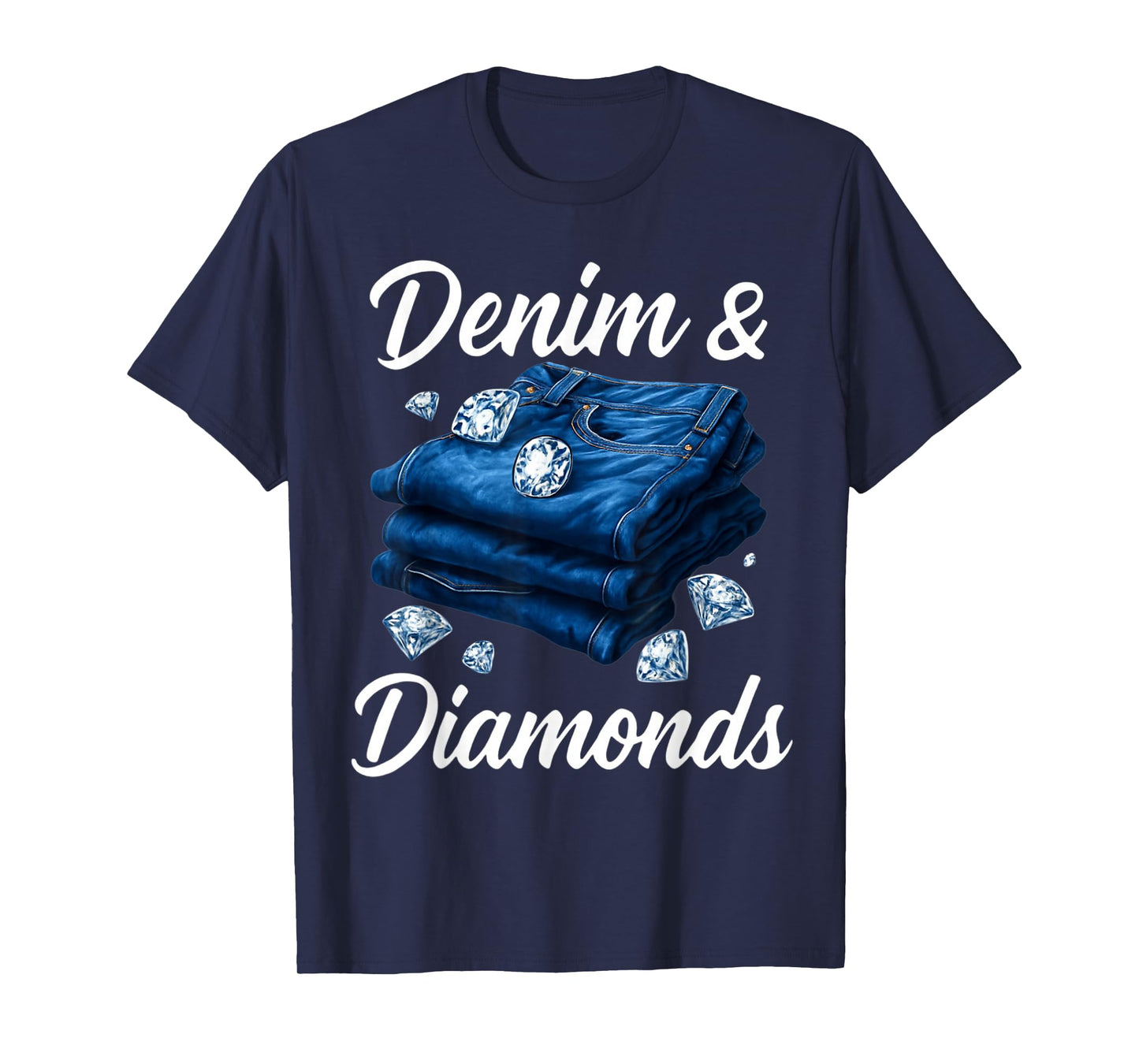 Denim and Diamonds Party Outfit Western Cowgirl Style Womens T-Shirt