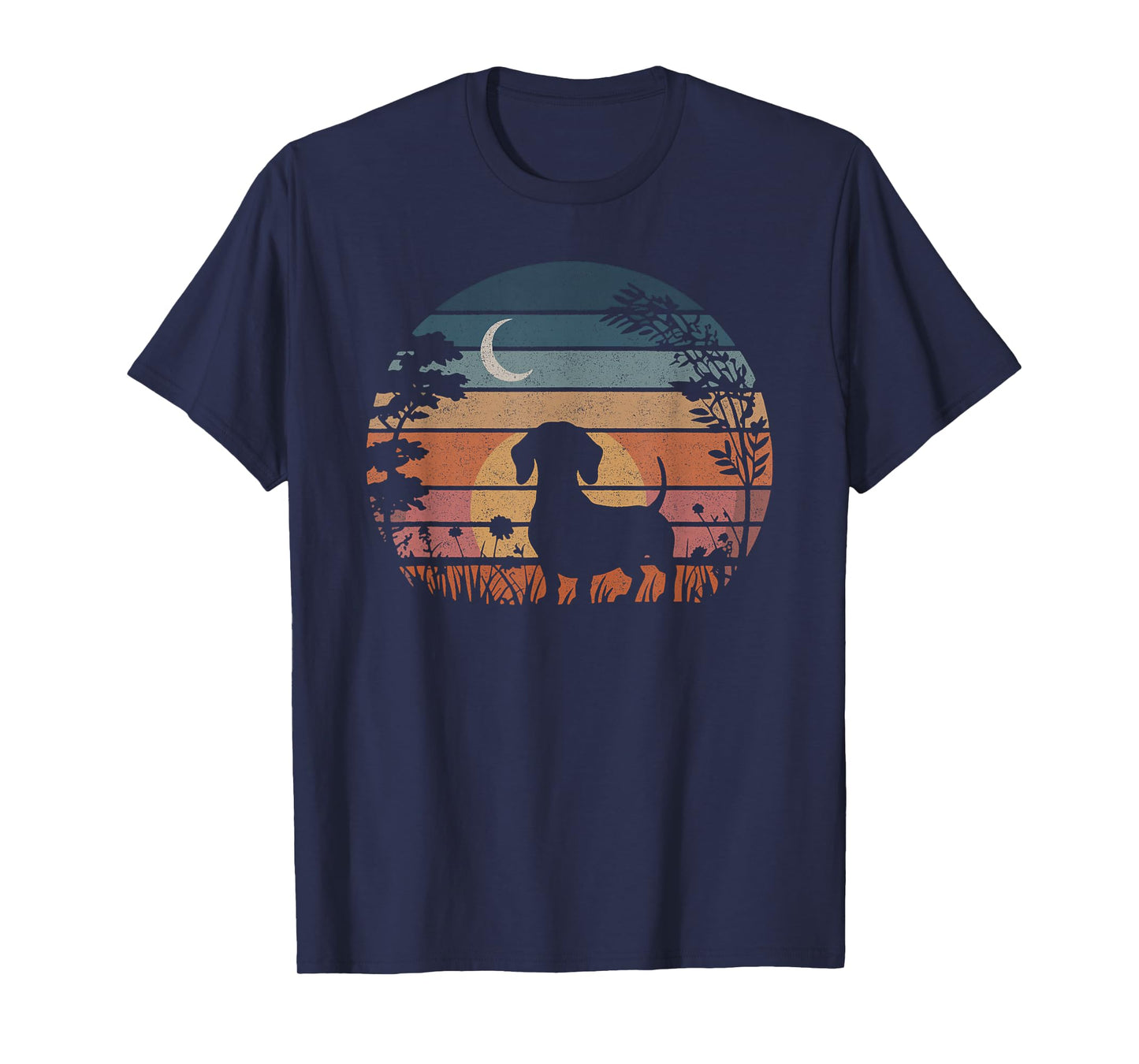Dachshund Vintage Silhouette 60s 70s Retro Wiener Dog Lover T-Shirt