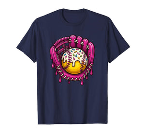 Baseball Drip Pink Glove Respect The Drip Youth Boys Girls T-Shirt