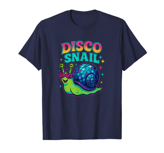 Disco Snail Funny Retro Groove Bright Colorful Design T-Shirt