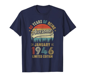 Vintage January 1946 Old 80Th Birthday Men Women T-Shirt