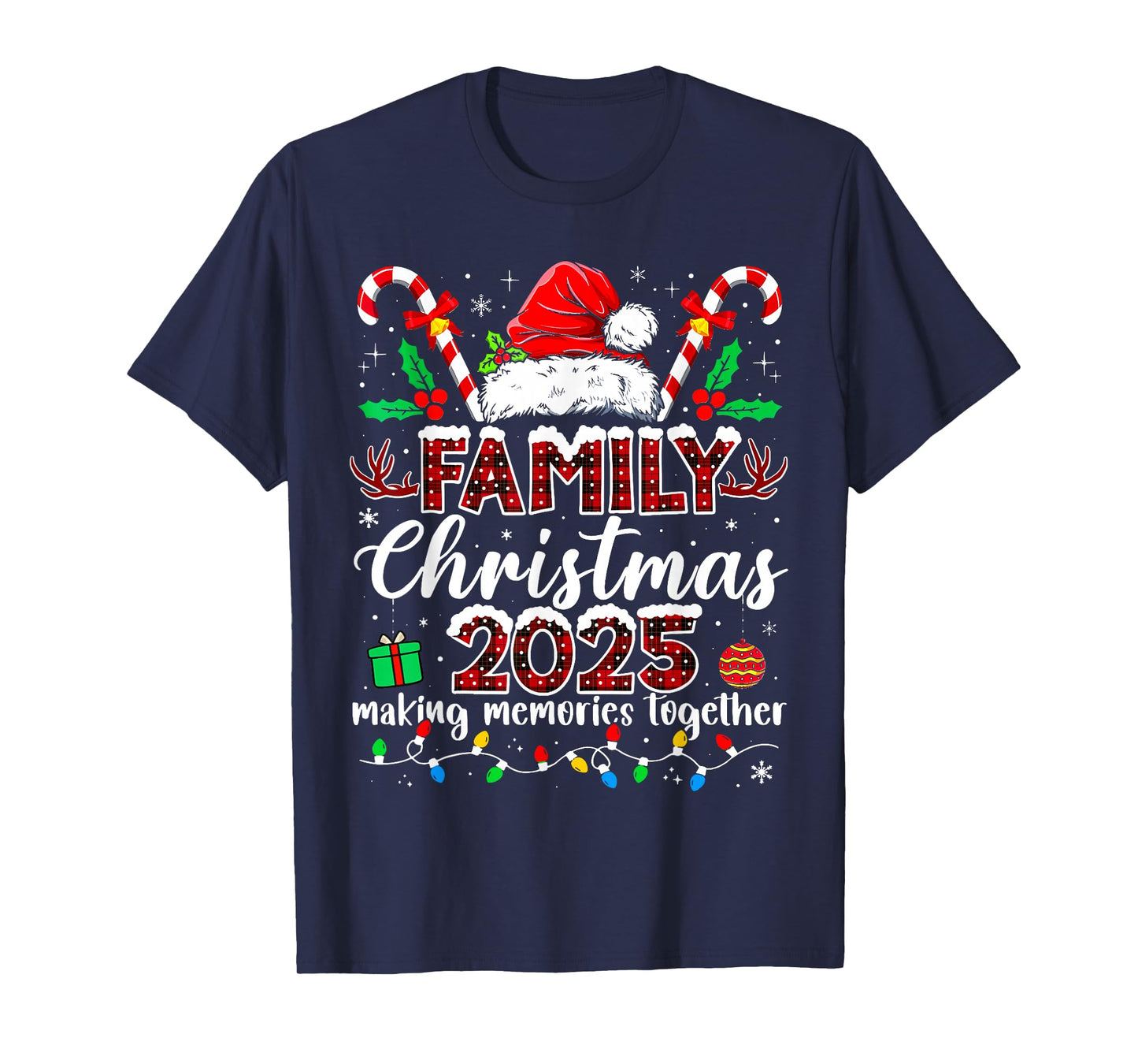 Family Christmas 2025 Red Santa Hat Matching Family Outfit T-Shirt