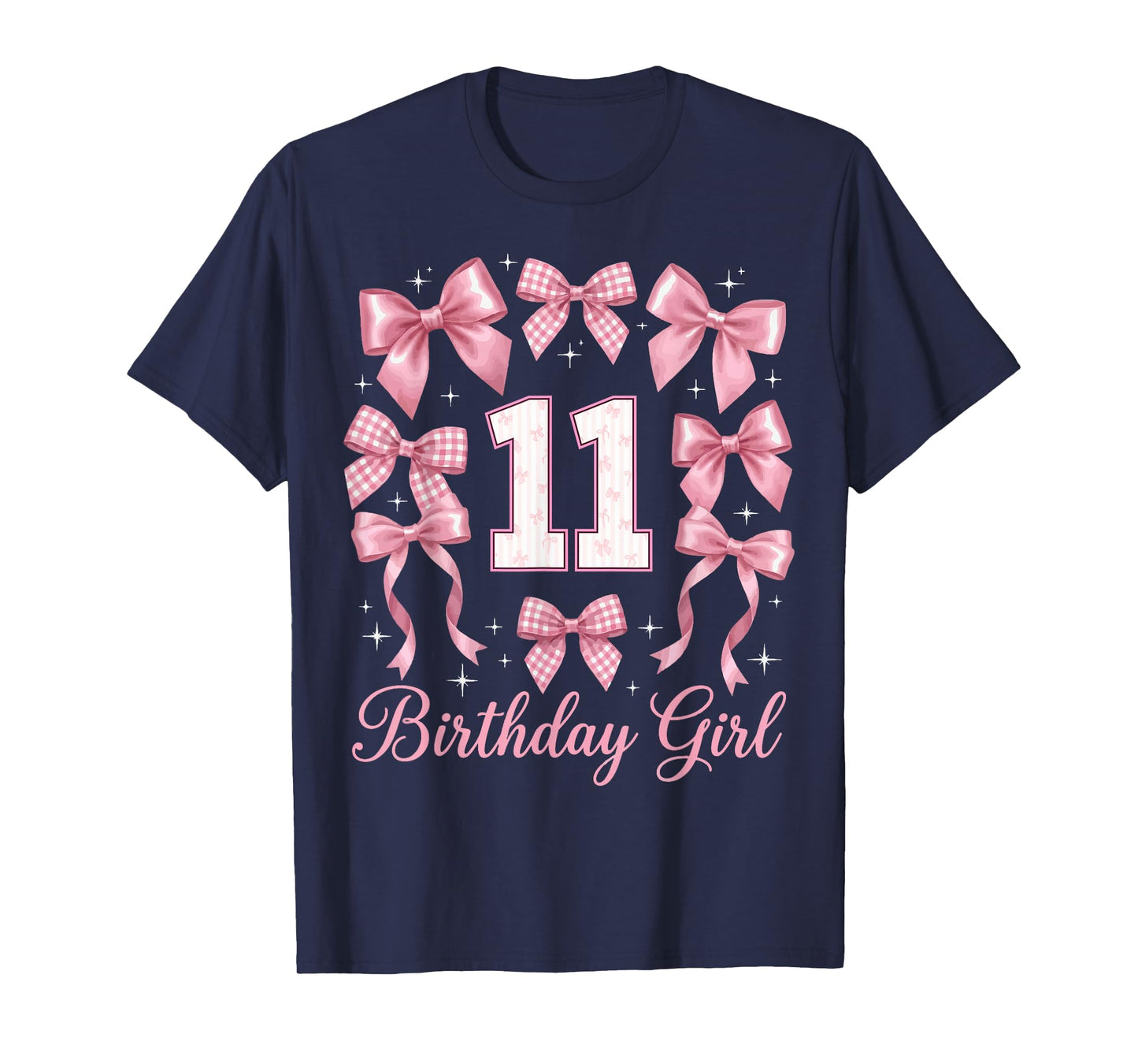 11th Birthday Shirt for Girls Coquette Bow 11 Year Old T-Shirt