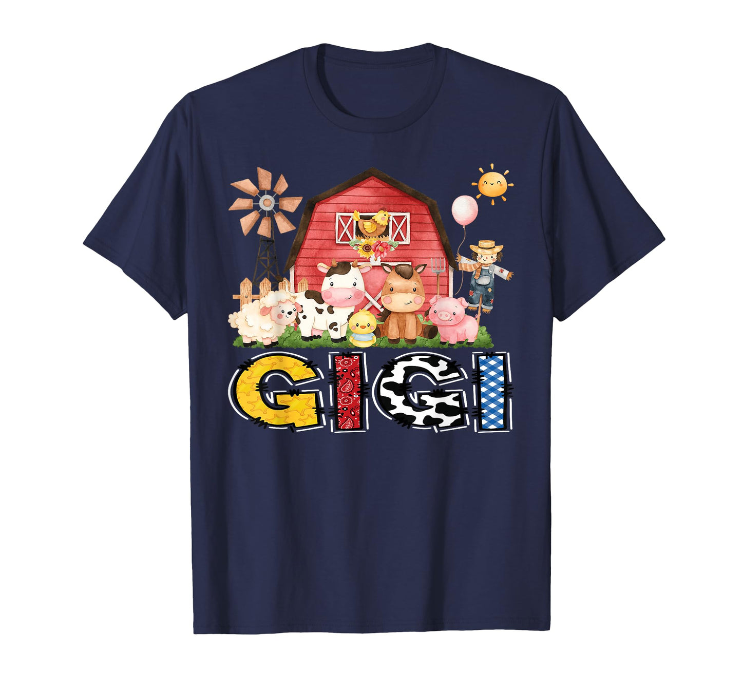 Gigi Farm Cow Birthday Boy Matching Family Party T-Shirt