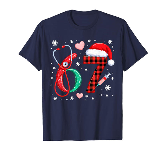 Funny 67 Meme Nurse Six Seven Nursing Festive Christmas T-Shirt