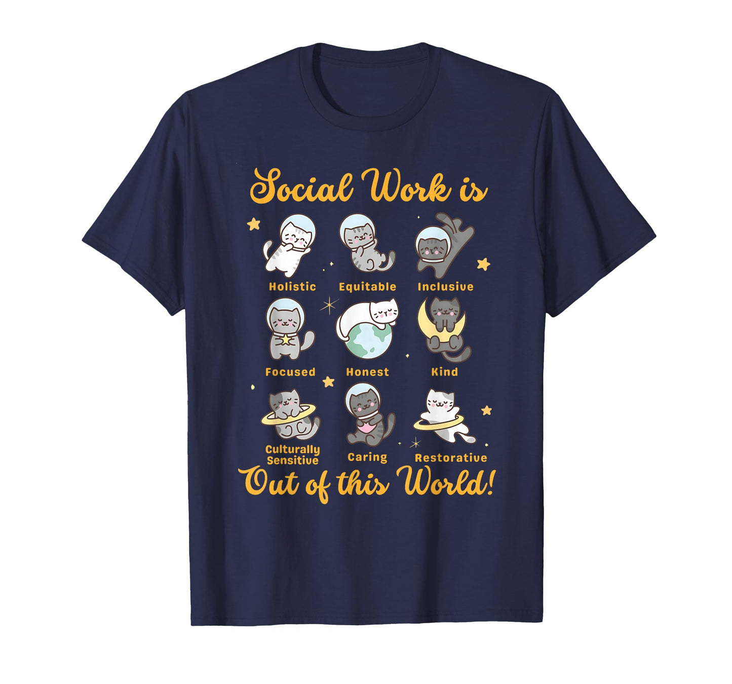 Social Worker Cat Funny Saying Cats Meme Social Work Month T-Shirt
