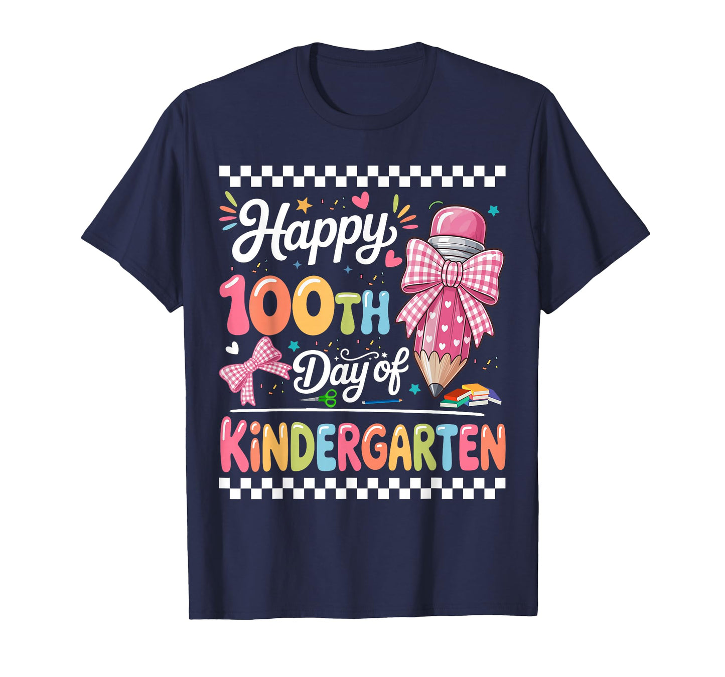 Happy 100 Days of School Teacher Kindergarten Girls Kids T-Shirt