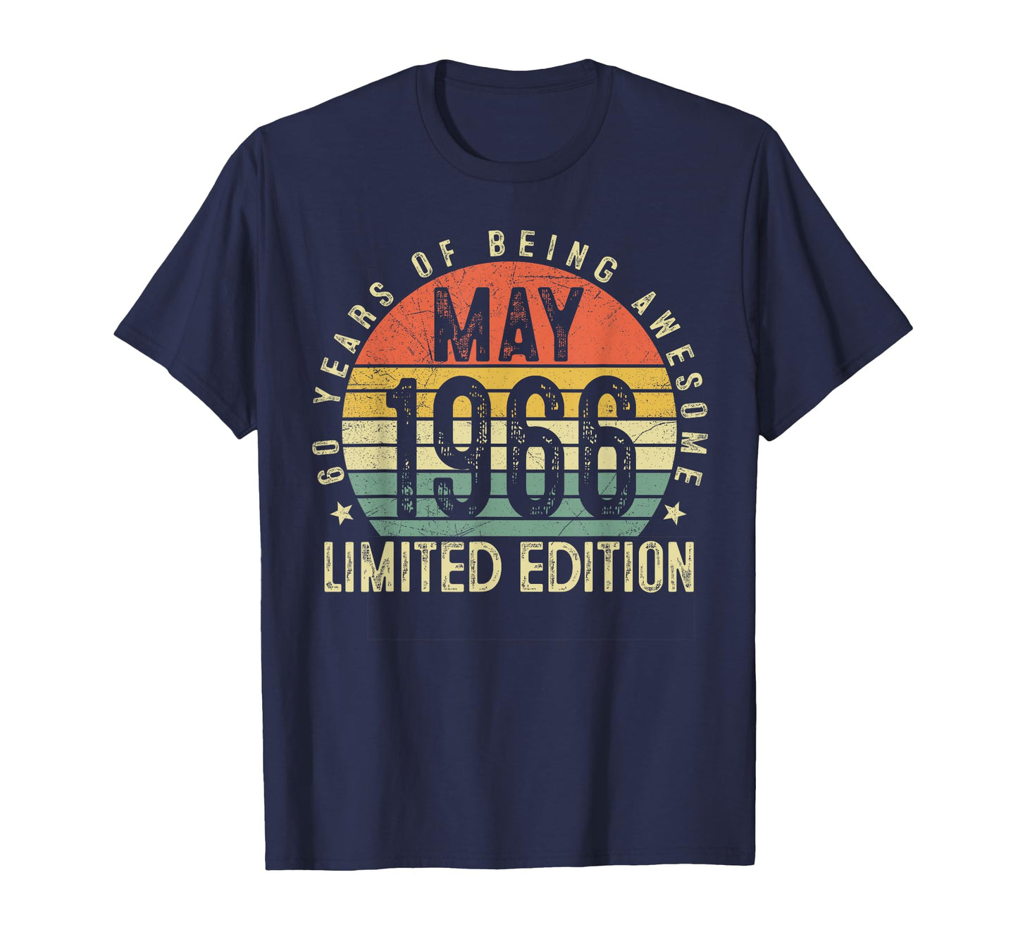 60 Year Old Vintage Born in May 1966 60th Birthday Men Women T-Shirt