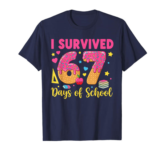 I Survived 67 Days of School 67 Teacher Student 67 Meme T-Shirt