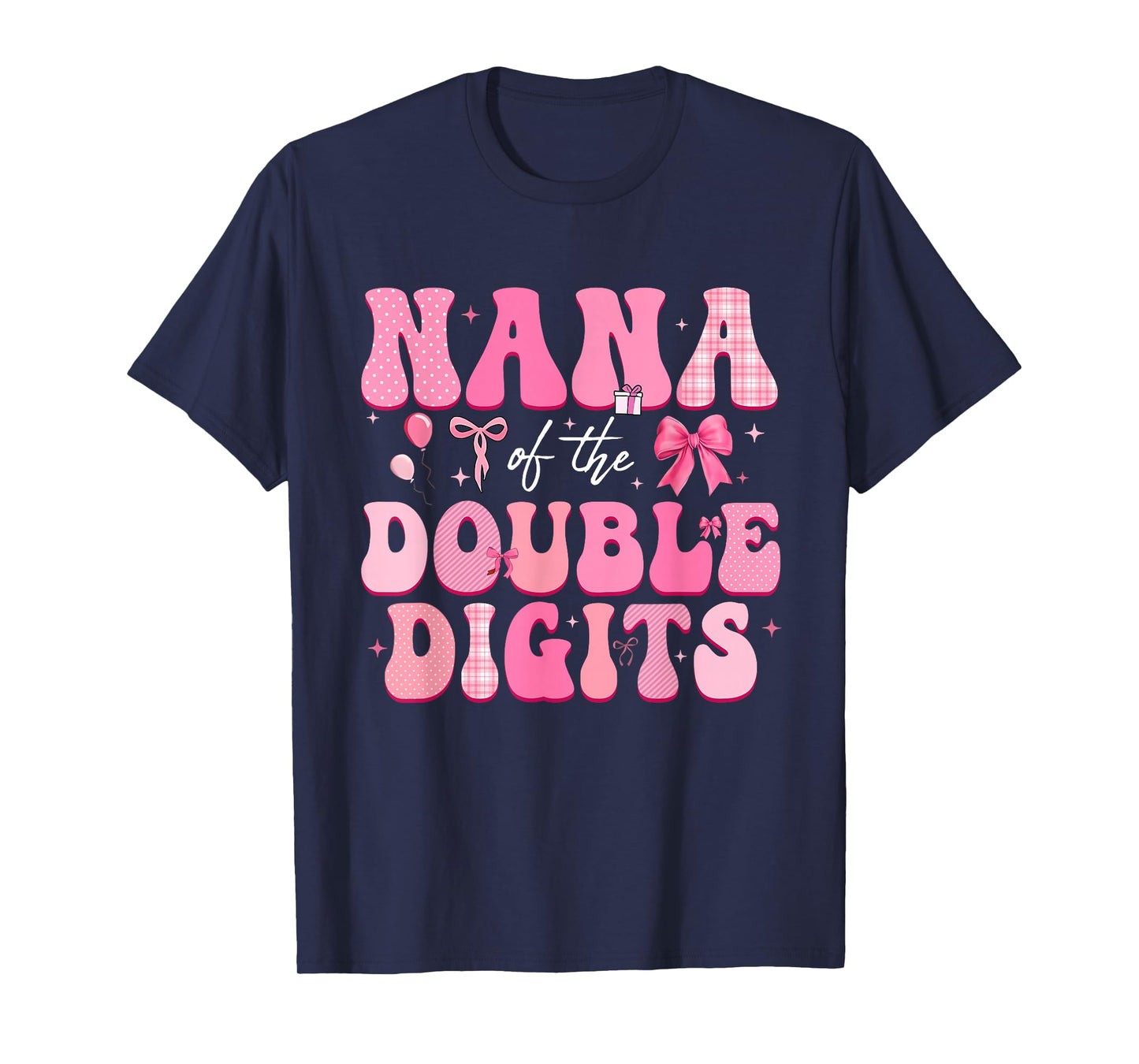 Nana of The Double Digits Cute Bow 10th Birthday Girl T-Shirt