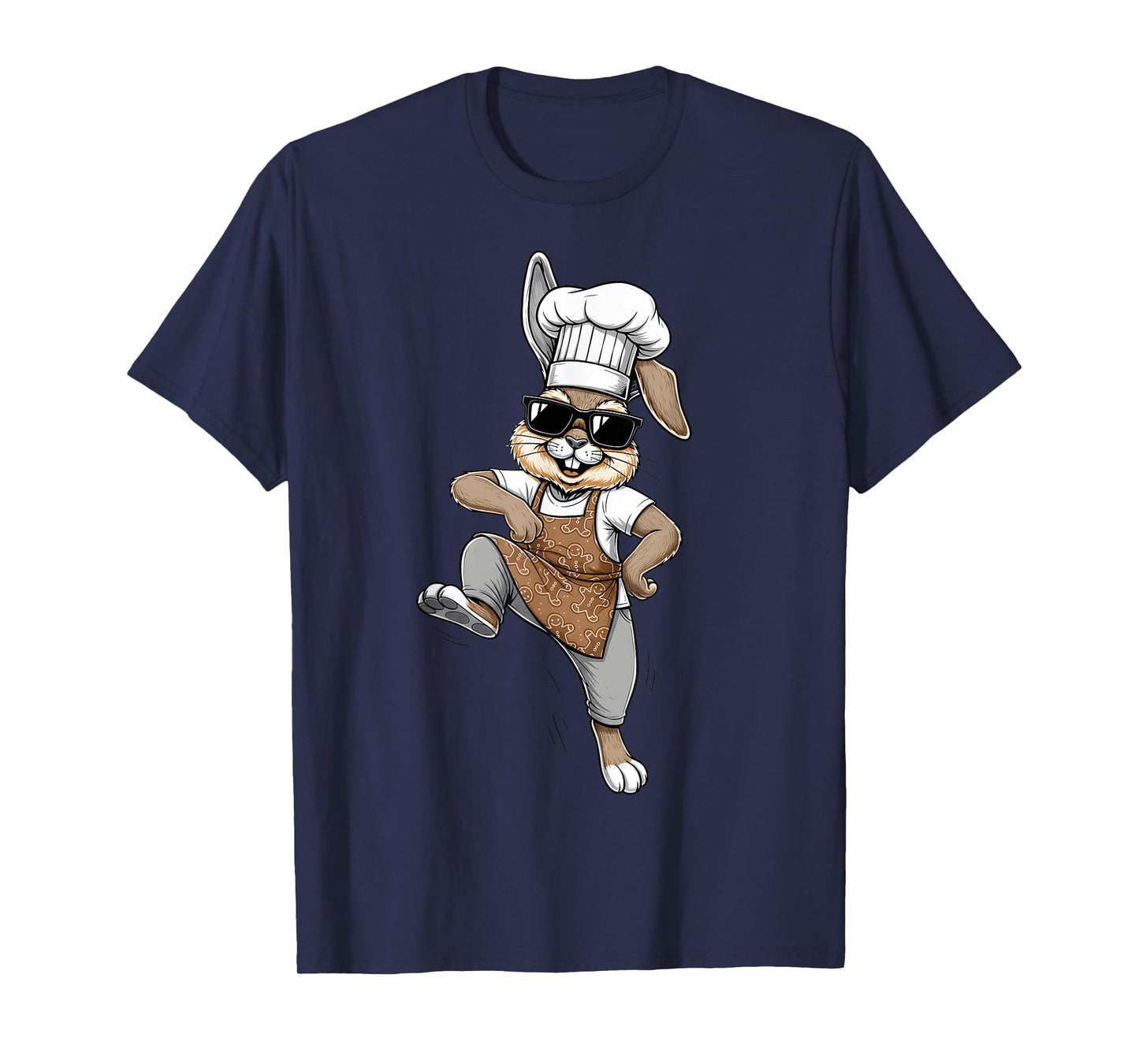 Funny Chef Bunny Cool Baker Rabbit Cooking Cartoon Design T-Shirt