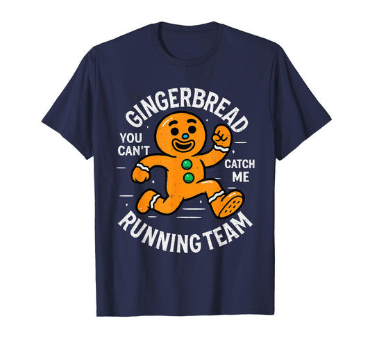 Funny Gingerbread Running Team Christmas Run Runner Xmas T-Shirt