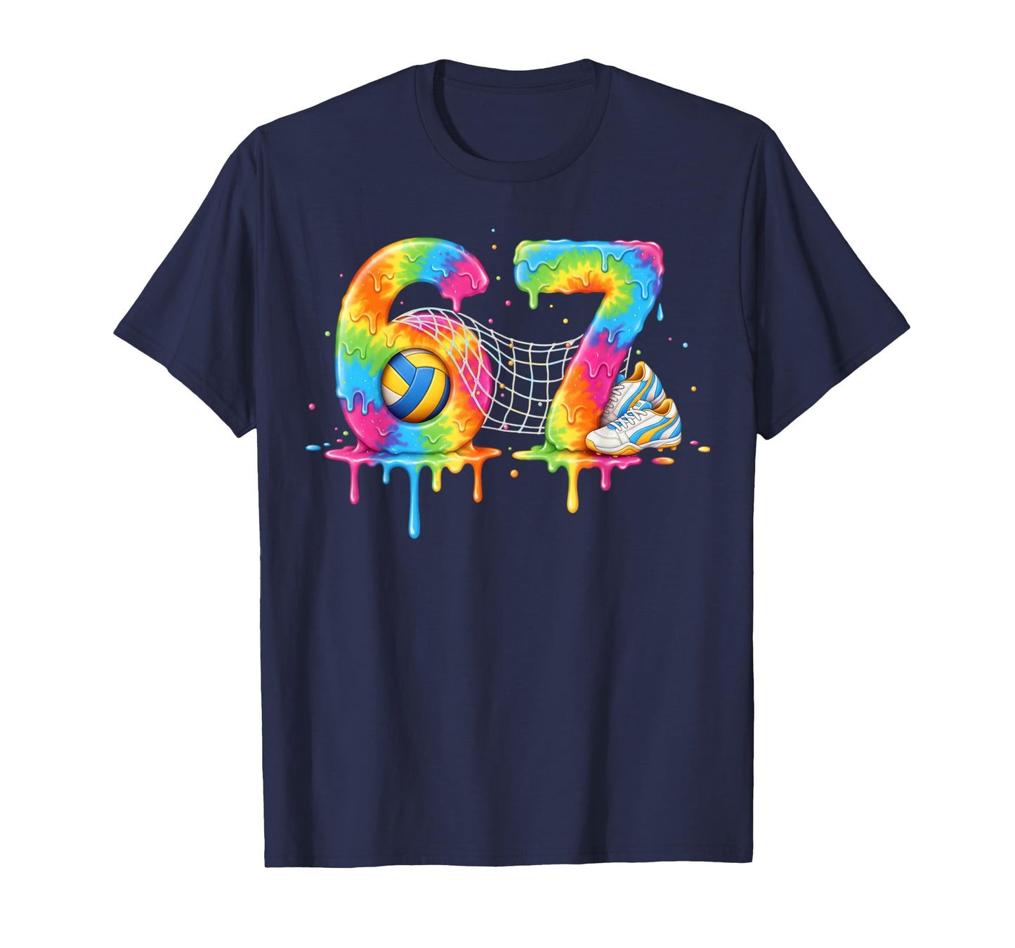 Kids Meme 67 Six 6 Seven 7 Icecream Drip Volleyball Net Shoe T-Shirt