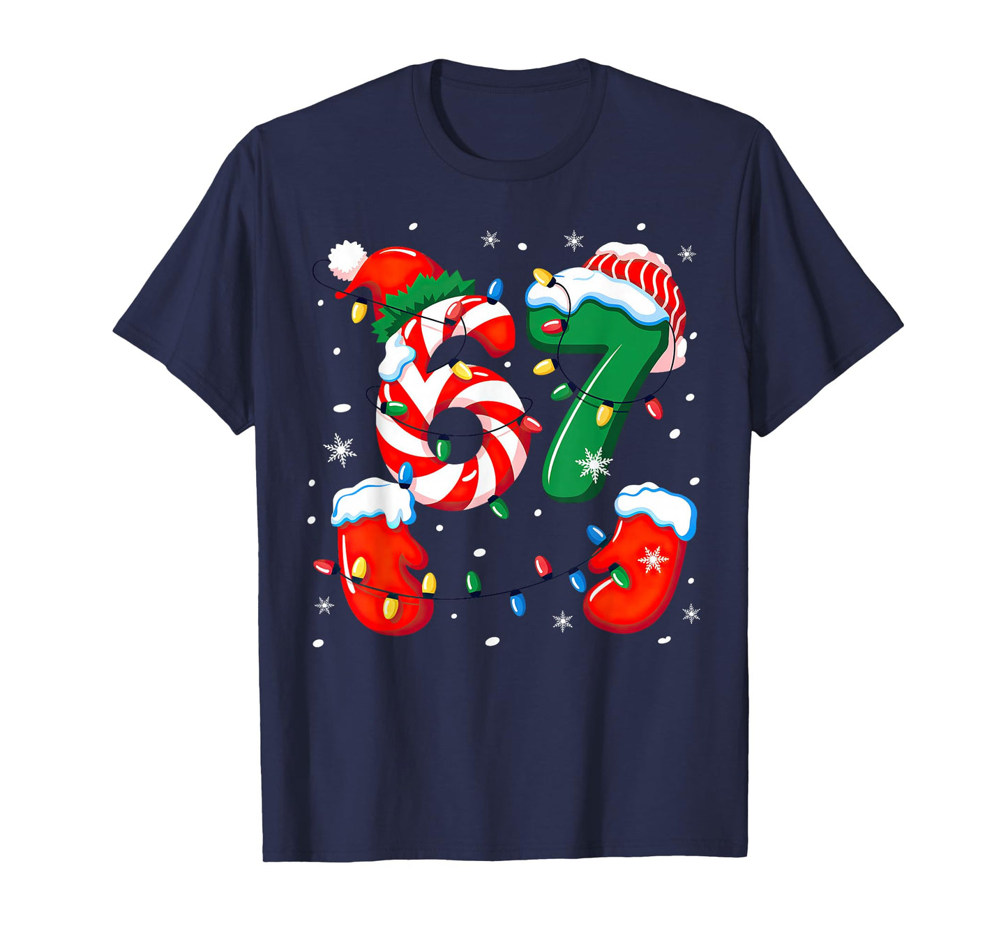 Six Seven 6 7 Meme Christmas Xmas T-Shirt