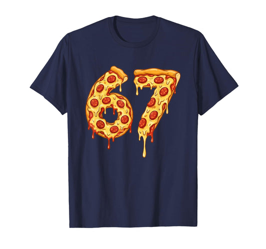 Six Seven 6 7 Meme Funny Pizza 67 Matching Pajamas Boys Kids T-Shirt