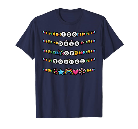 100 Days of School Beads Bracelet 100th Day Girls Kids Women T-Shirt
