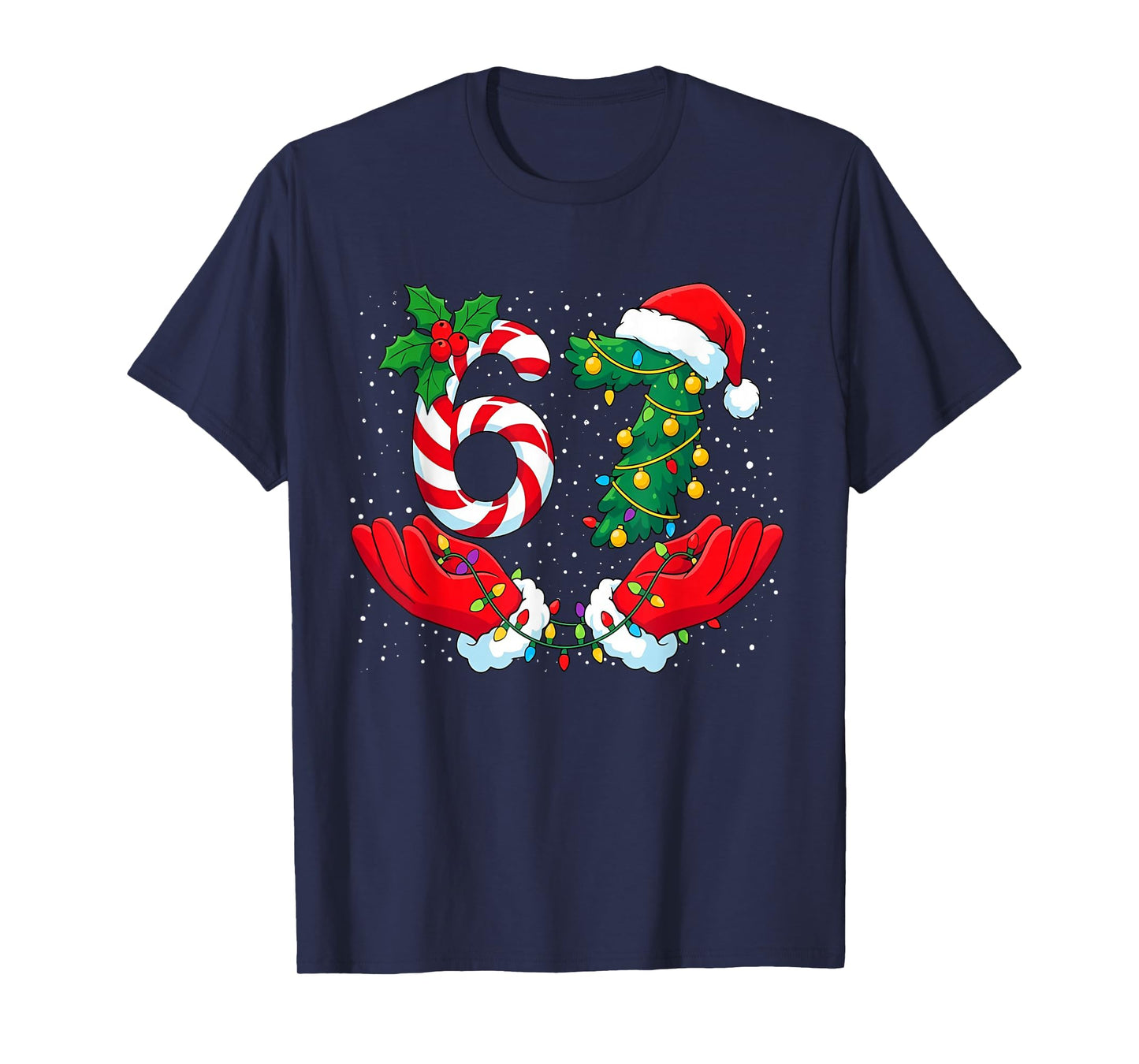 Funny Six Seven Meme Christmas 67 Xmas Men Women Kids T-Shirt