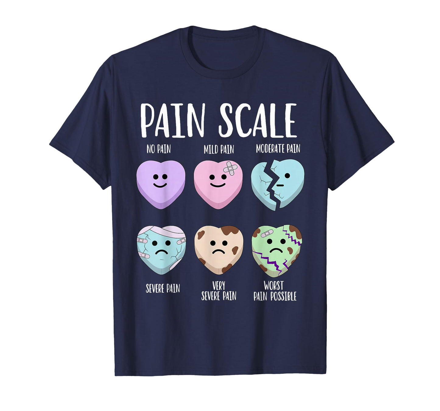 Pain Scale Heart Pain Assessment Nurse Triage Valentines Day T-Shirt