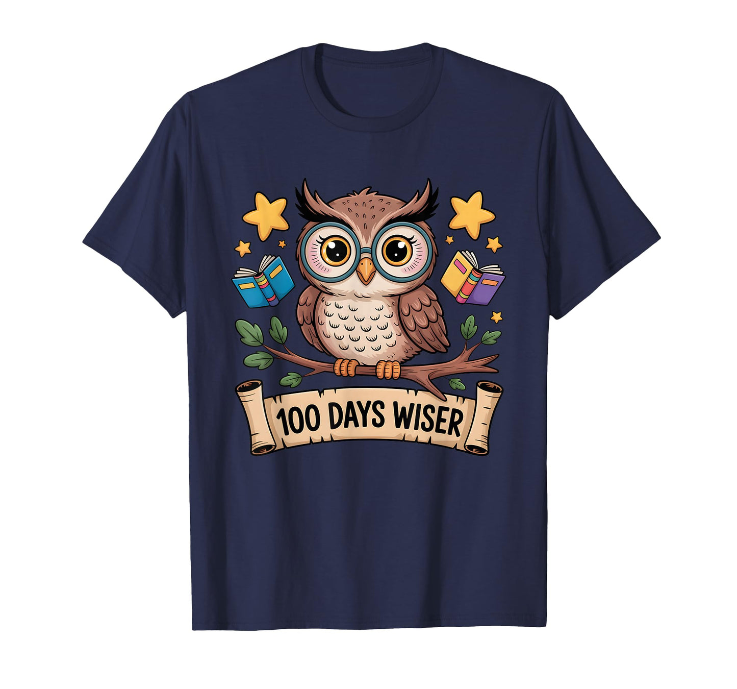 Cute Owl 100 Days Wiser Teacher Student Celebration T-Shirt