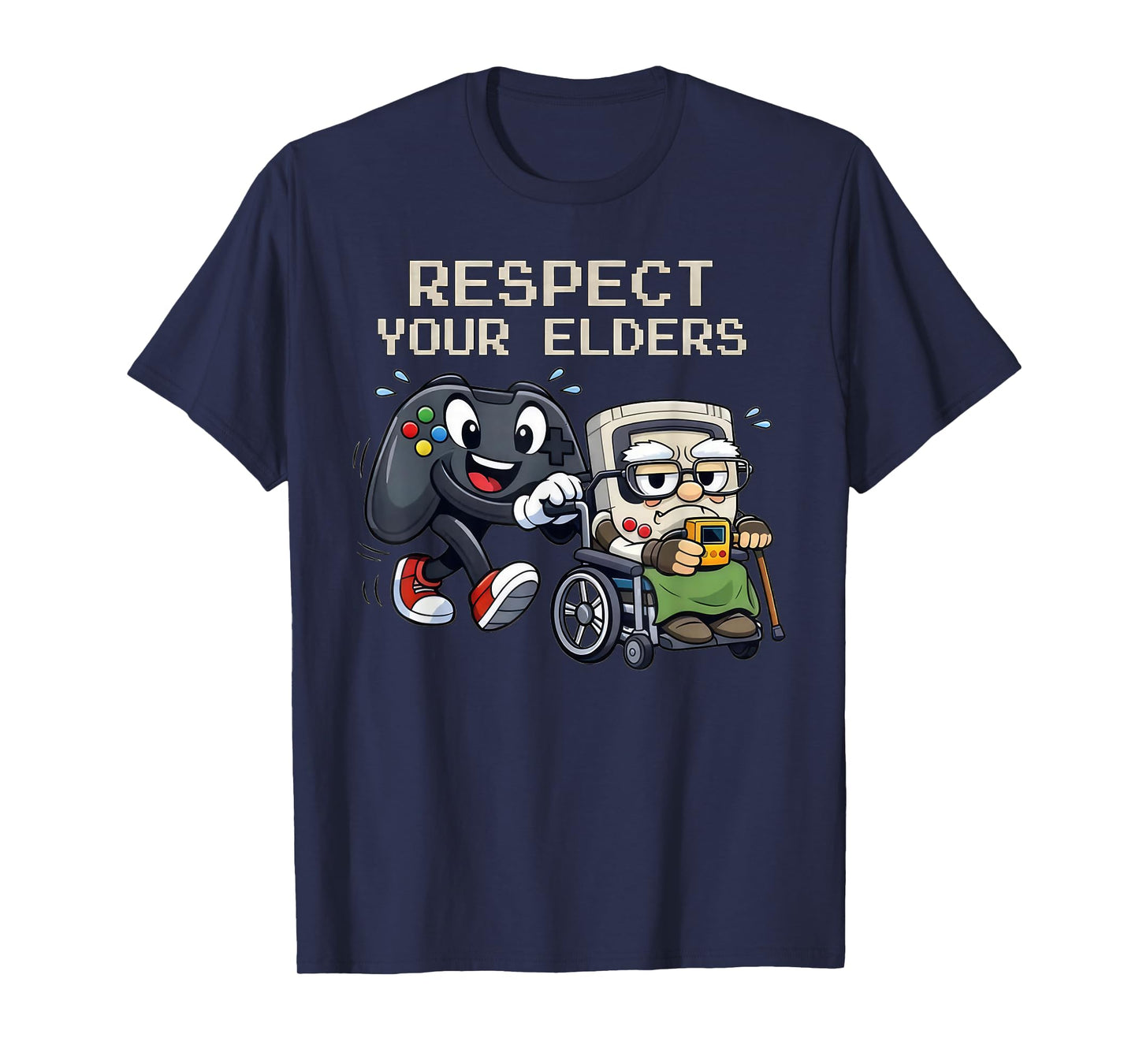 Respect Your Elders Gaming Control Retro Funny Gamer T-Shirt