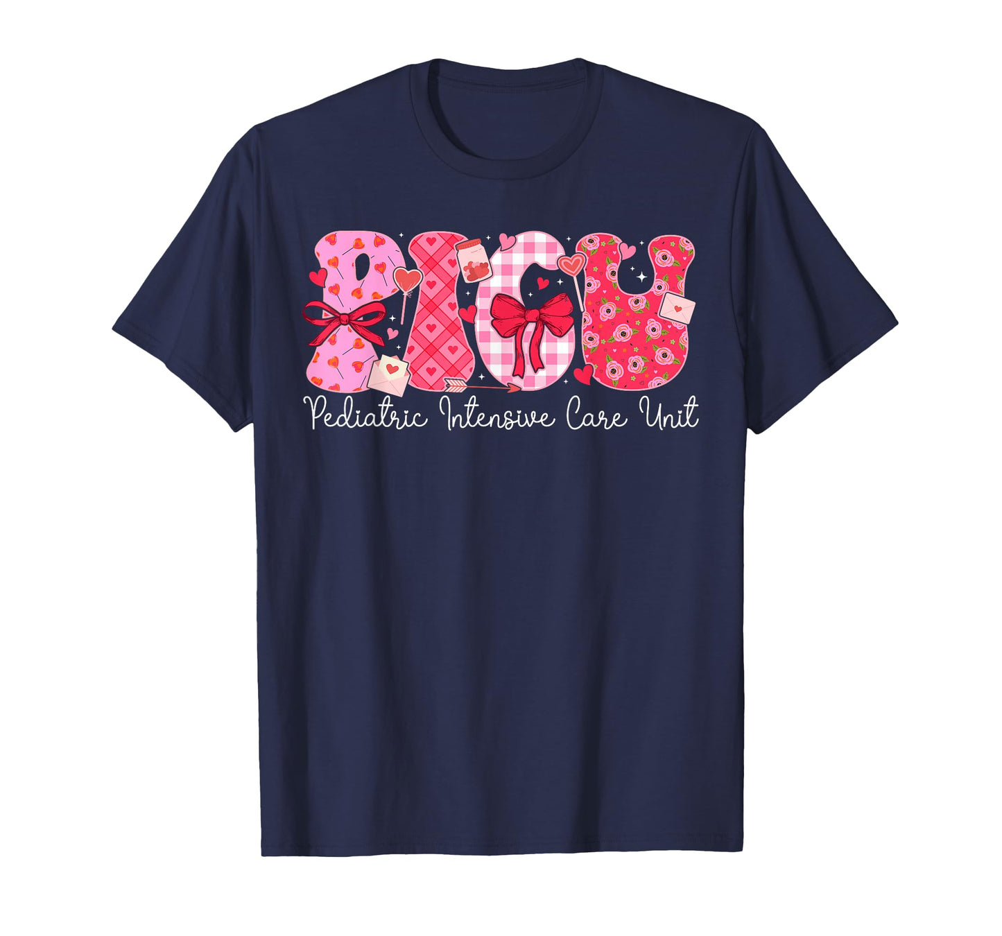 PICU Valentine Pediatric Intensive Care Unit Valentines Day T-Shirt