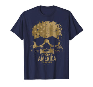 Skull USA Birthday Rugged Grunge 250 Quarter Millennium Men T-Shirt