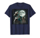 Three Honey Badger Howling at Moon Funny Weird T-Shirt