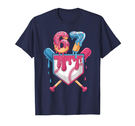67 Ice Cream Drip Meme Six Seven Pride 6 7 Ice Cream Drip T-Shirt